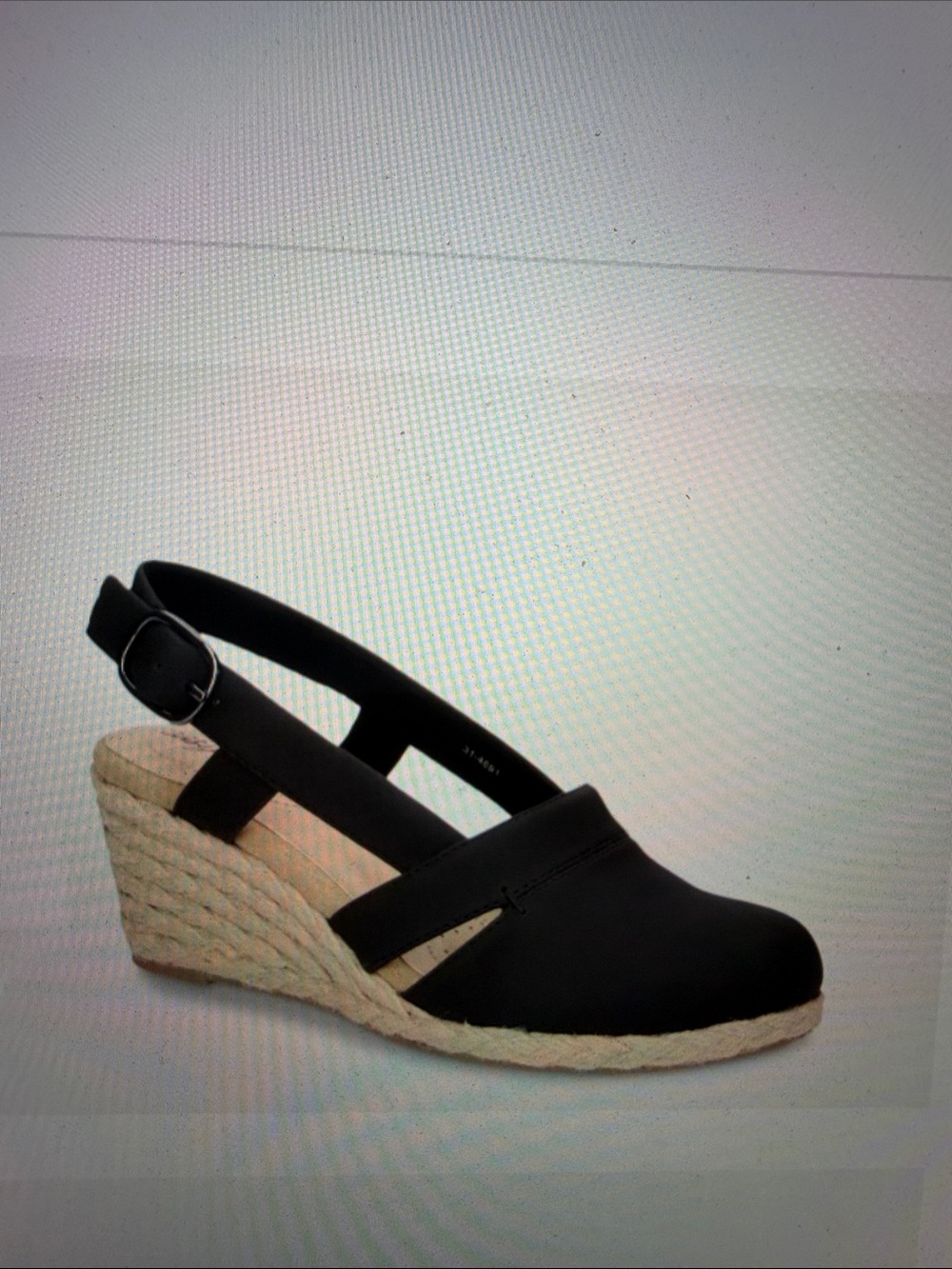 Easy Street Espadrille Wedge Sandal, Size 8 Black